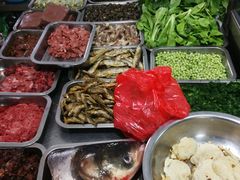 水库虾，鱼头，藕荚，炒豆干，土肉圆-黄店镇芝堰英才饭店