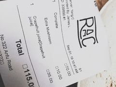 账单-RAC BAR(安福路店)