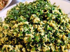 龙须菜炒鸭蛋-微山湖湖畔好客居鱼馆渔家菜(微山湖风景区店)