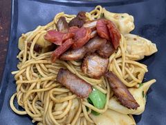 叉烧干捞扁实面-明叔捞面
