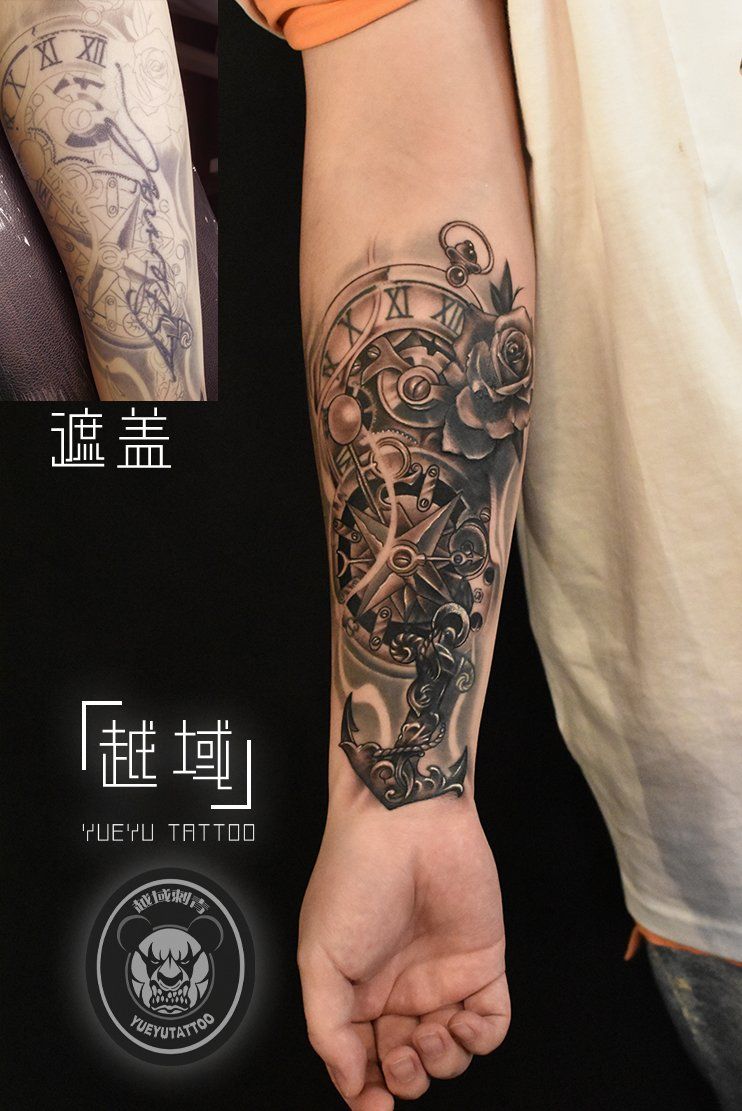 手臂表盘纹身