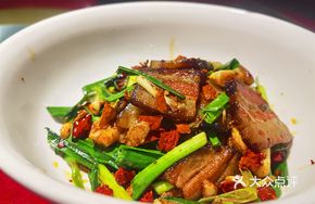 Stir-fried Garlic Shoots with Homemade Sausage