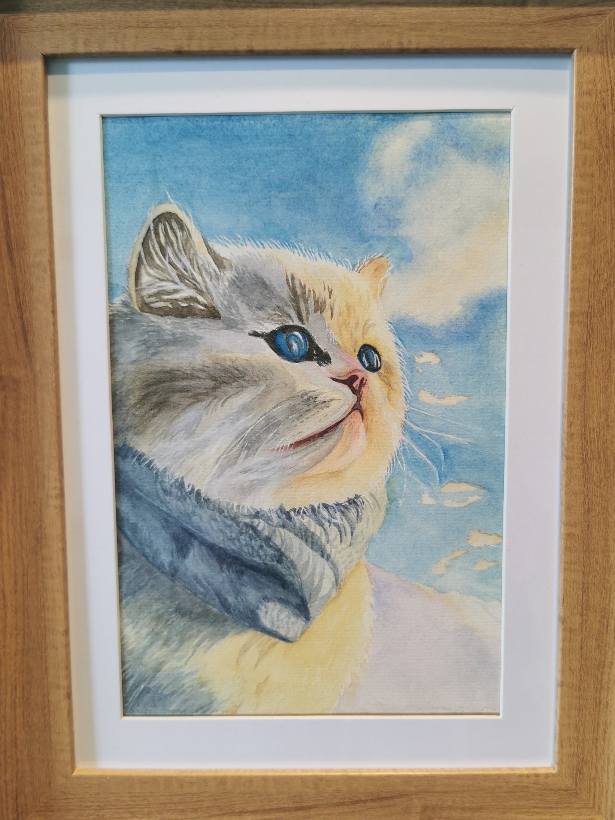 可爱猫咪彩铅画