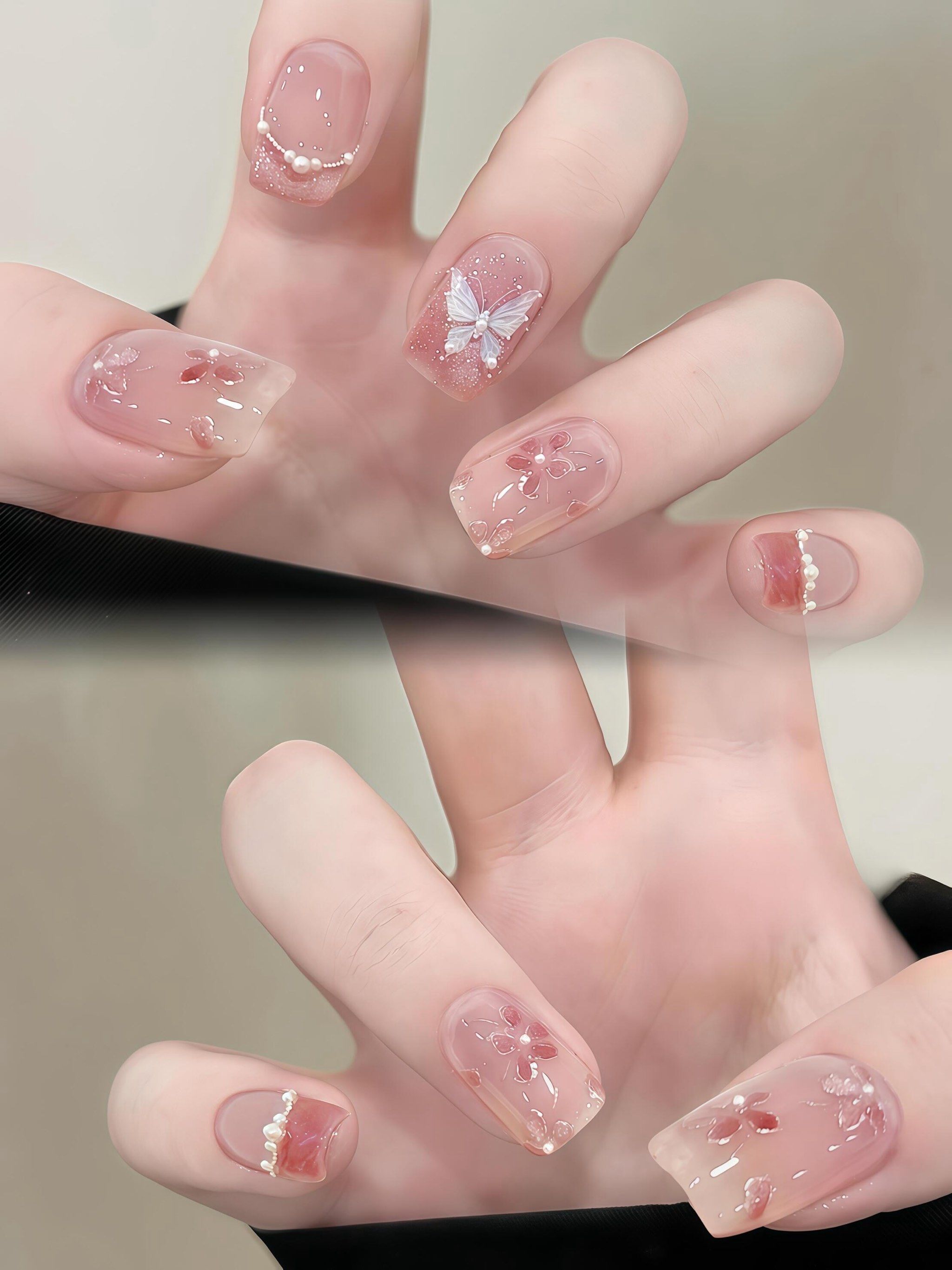 蝴蝶美甲#美甲#同城美甲美睫 #人气美甲美睫店铺推荐 #显白美甲款式