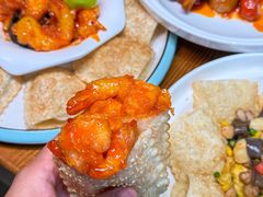 -东来菜馆•手抓海鲜家常菜•海鲜锅贴(鸽子窝店)