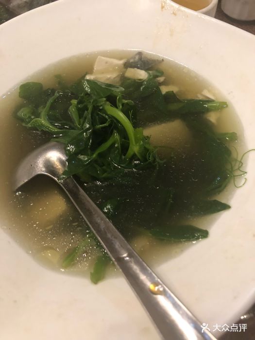 豌豆尖豆腐汤