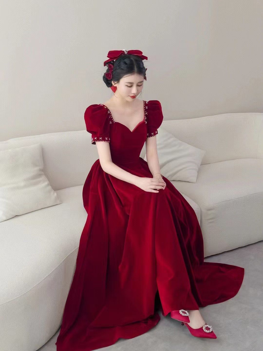 红丝绒礼服