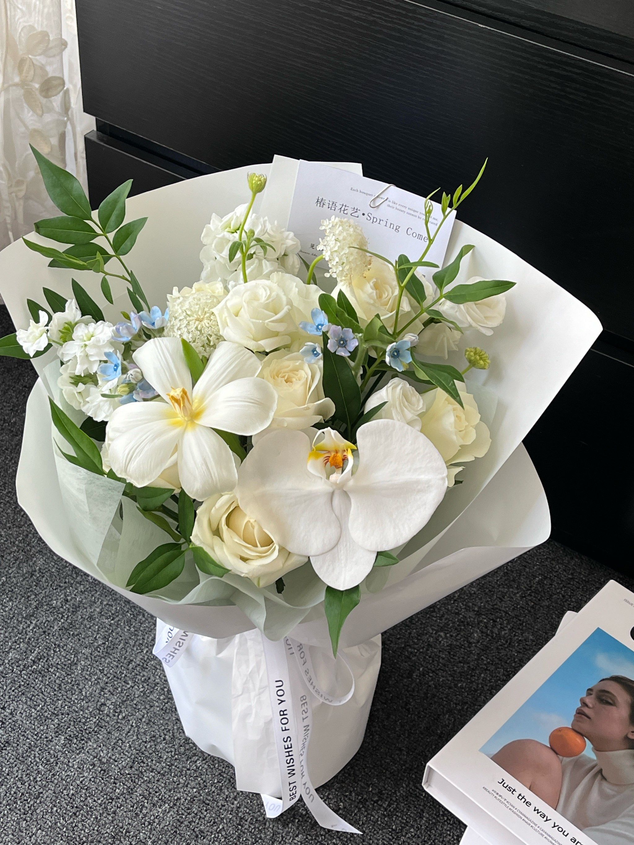 白绿色花束 #鲜花 #小清新花束 #七夕花束