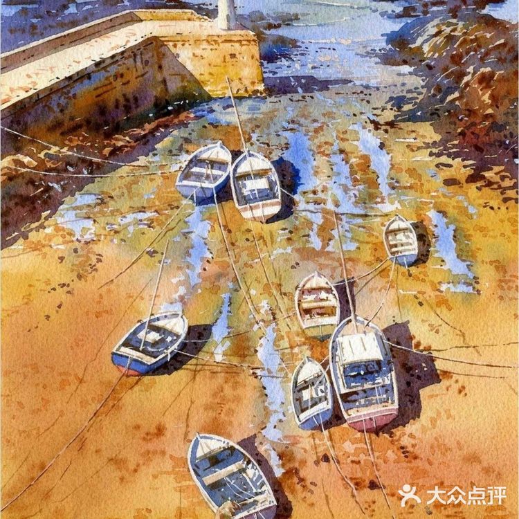 水彩下的静谧水乡村落惹人爱[加油]