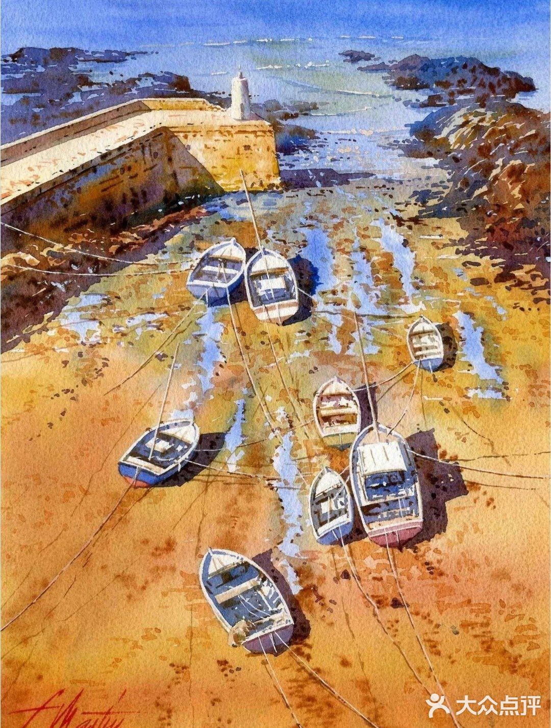 水彩下的静谧水乡村落惹人爱[加油]