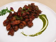 黑椒青酱牛肉粒-将相和·海鲜蒸饺大连菜