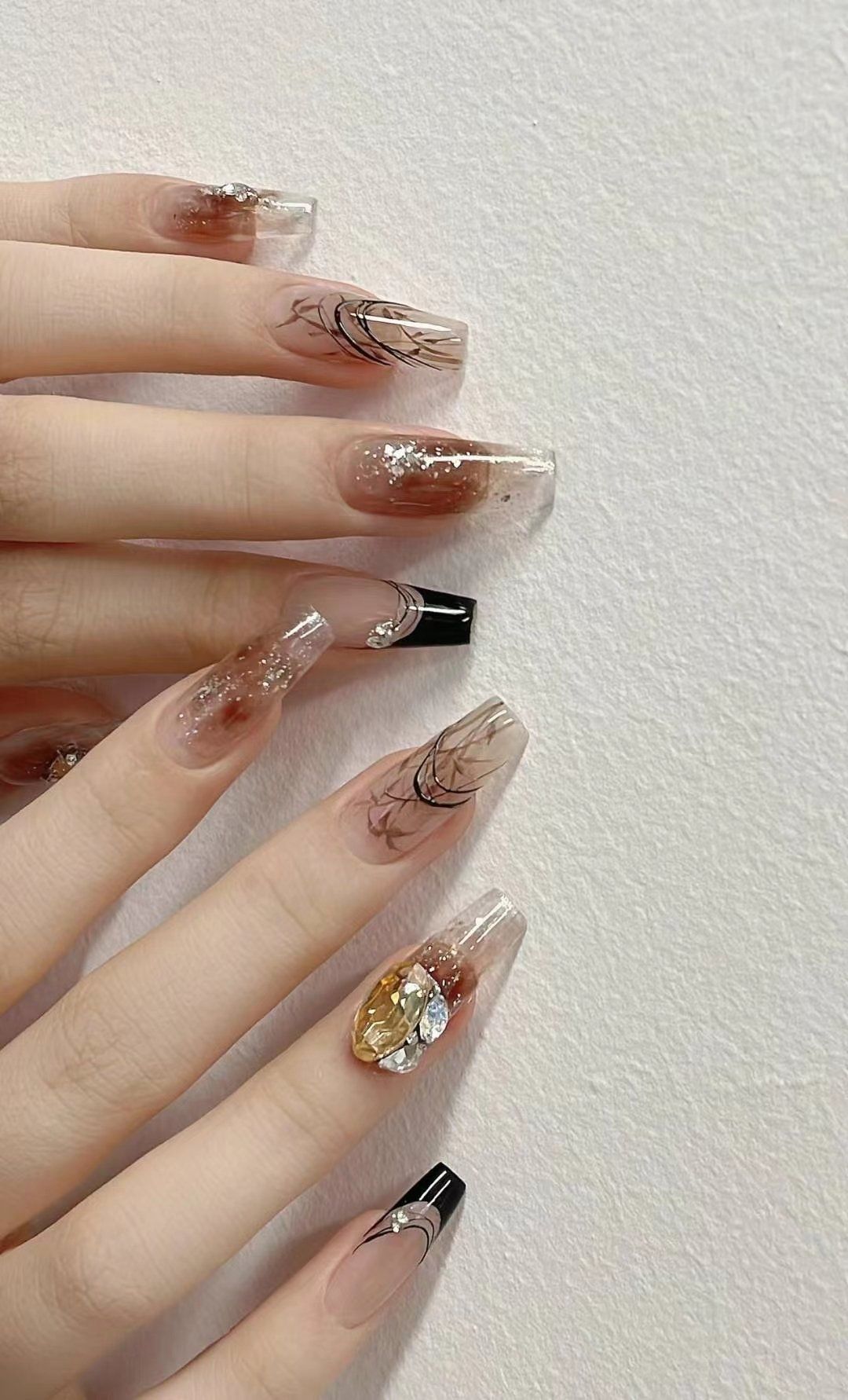 终于get了超绝的中国风美甲!水墨晕染恰