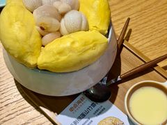 手拨榴莲山竹雪花冰-必点海鲜·海肠捞饭大王(滨江道店)