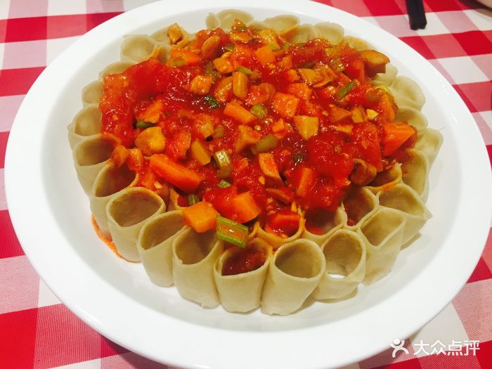 西红柿浇汁莜面