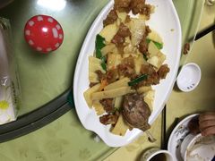 酸笋炒肉-江天饭店(石鼓白鸭汤)