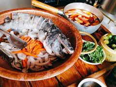 高山辣笋锅-咕嘟草帽鱼·牛奶一样的鲜鱼汤(包河万达广场创始店)