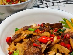 莲藕片炒卤牛肉-农耕记·湖南土菜(halo广场店)