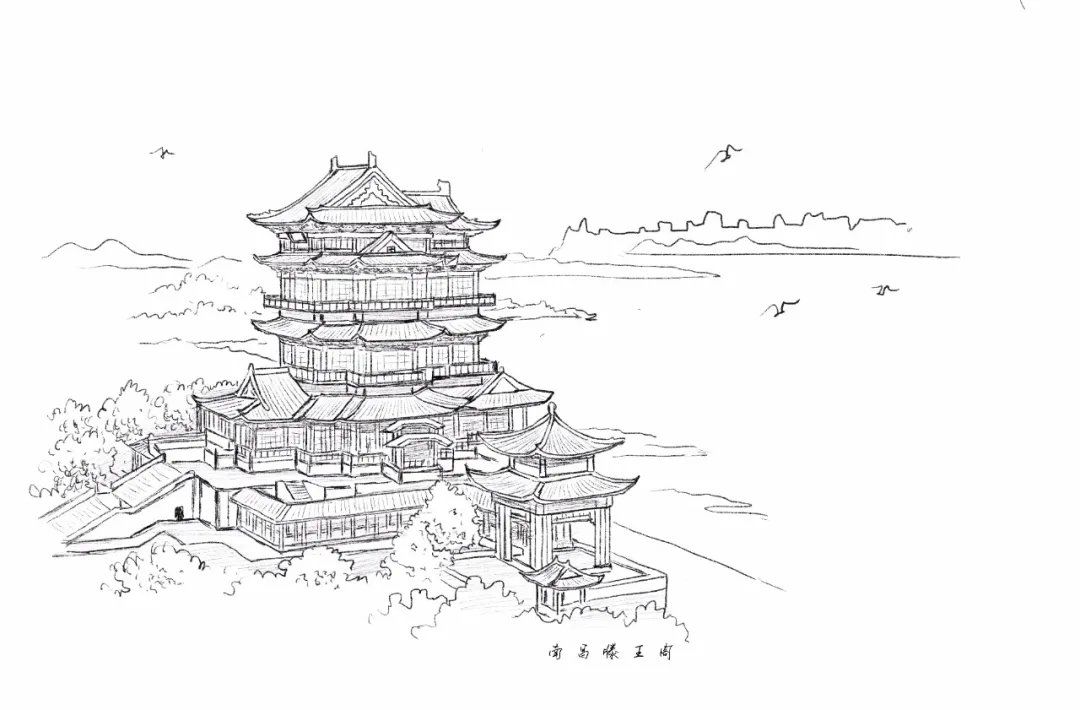 ,滕王李元婴任江南洪州都督,于洪州建阁名"滕王阁"