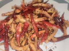 老干妈煸鱿鱼-吕氏疙瘩汤·私家菜馆(慈云寺店)