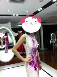 白色紫色旗袍-韩国天使嫁衣婚纱礼服馆(上海旗舰店)