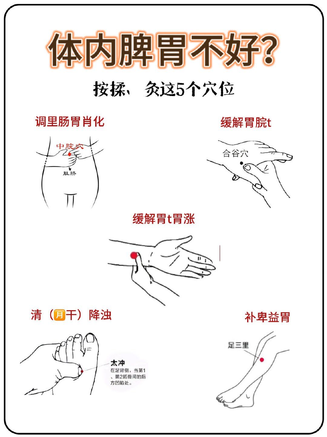 脾胃不好,一定要重视这5个穴位