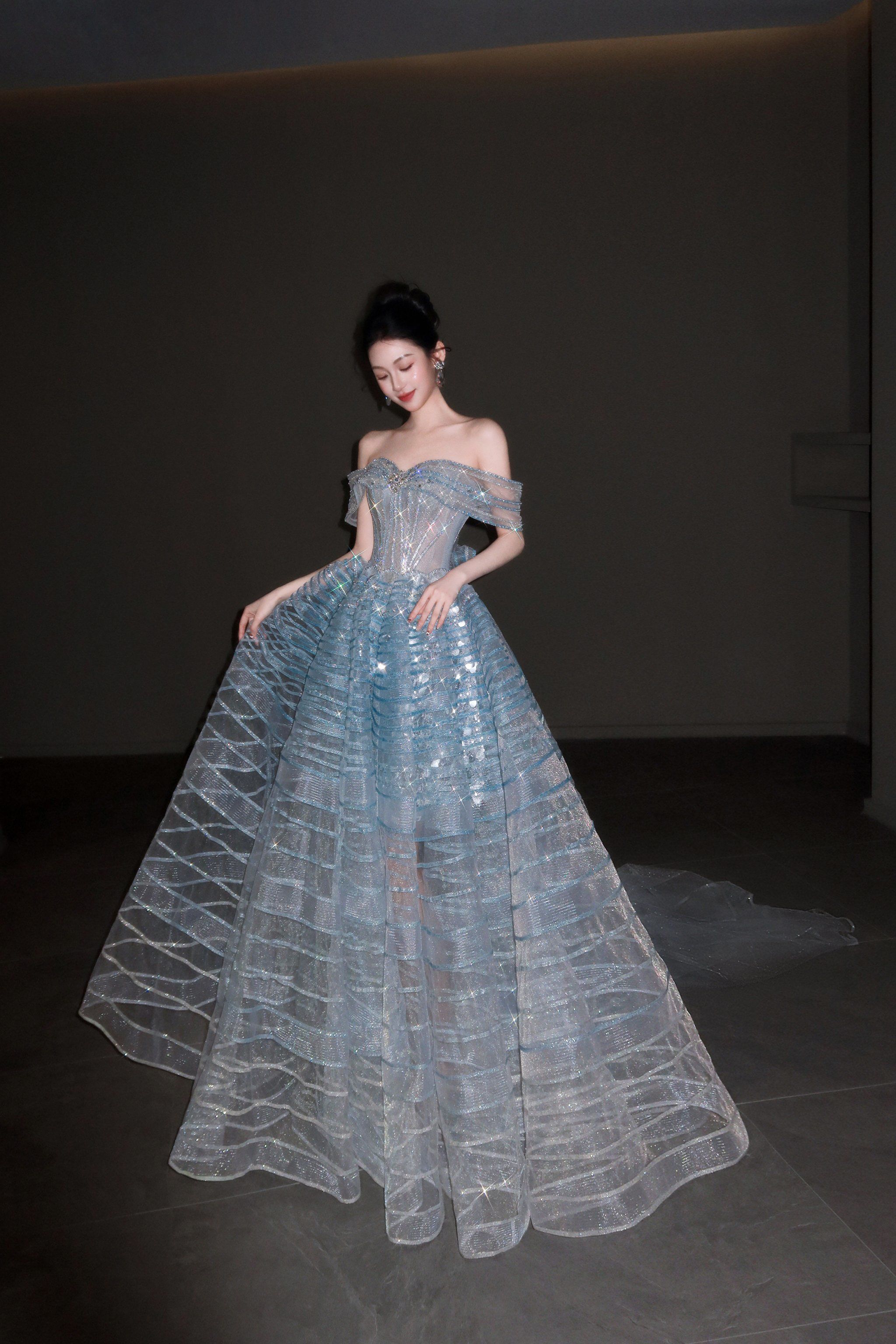 梦幻般的星空晚裙