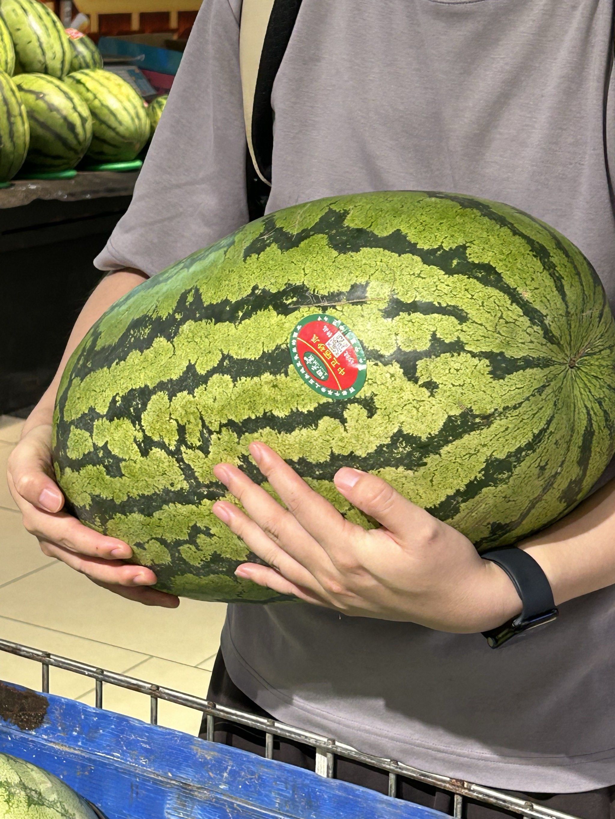 妈耶这个从石头缝里蹦出来的西瓜好大