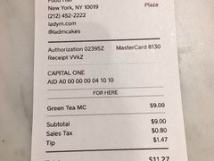 账单-Lady M Cake Boutique(麦迪逊大道店)