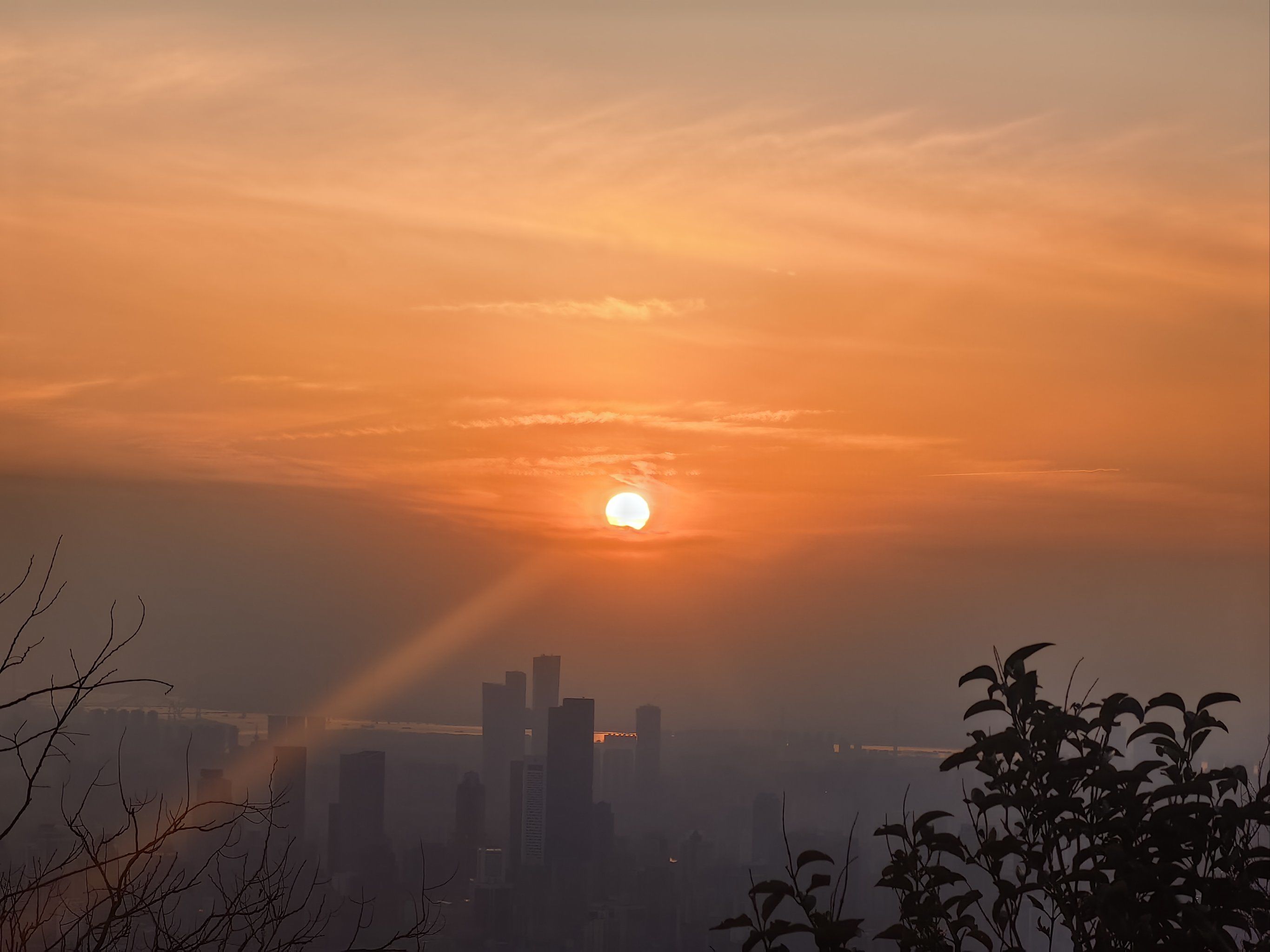 留一张你手机里紫金山的日出日落吧