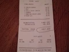 账单-Burger & Lobster(Dean Street)