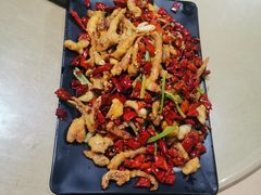干煸鱿鱼须-大眼锅贴水饺(河东店)