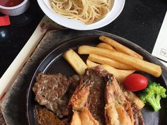 扒餐F美国牛仔骨扒拼大虾(套)-维园港式茶餐厅(龙岗盛平店)