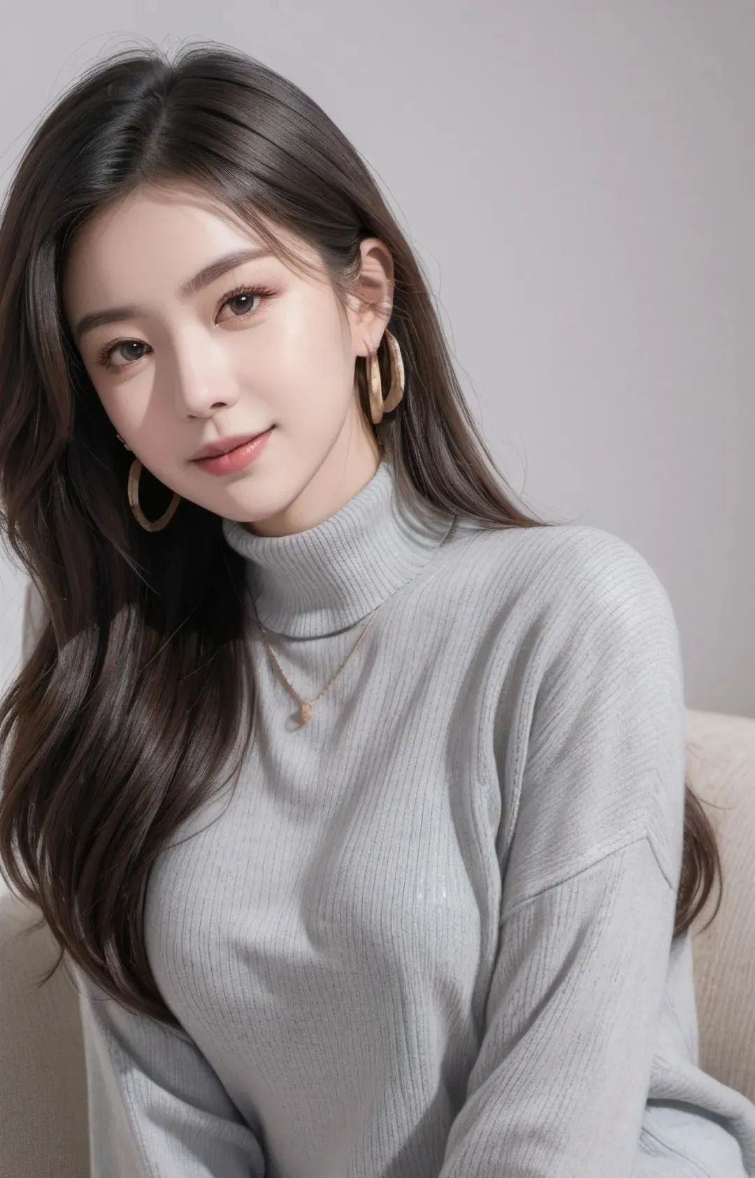 微笑温柔长发风