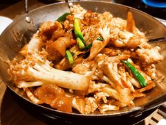酱肉炒有机花菜-老阿爸鲜鱼土菜(昆山花桥店)