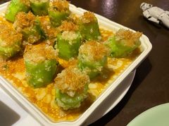 蒜蓉瑶柱蒸丝瓜-有璟阁港式餐厅(国贸商城店)