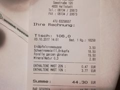 账单-布劳伽斯特豪夫哈尔施塔特宾馆