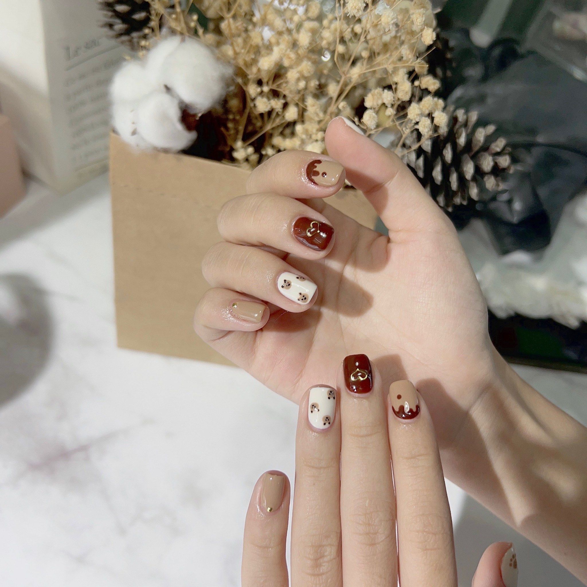 呜哇小熊美甲太可爱啦!