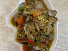 姜葱炒花甲-覃记海鲜美食餐厅