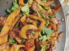 干锅鱿鱼须-刘胖子家常菜·蹄花焖藕(兴业店)