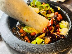 辣椒皮蛋擂茄子-稻鲜记潮汕砂锅粥