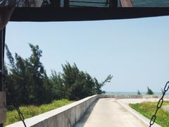 码头，接送车，黑石滩海浪-硇洲岛旅游区