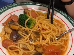 鲜茄鸡肉肠烩意粉-新世界餐厅(万达店)