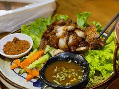 烧烤猪颈肉-蜗牛的家旅行主题云南菜餐厅.小酒馆(护国寺店)
