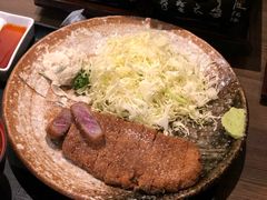 牛かつ130ｇ明太麦飯セット-牛かつもと村(原宿店)