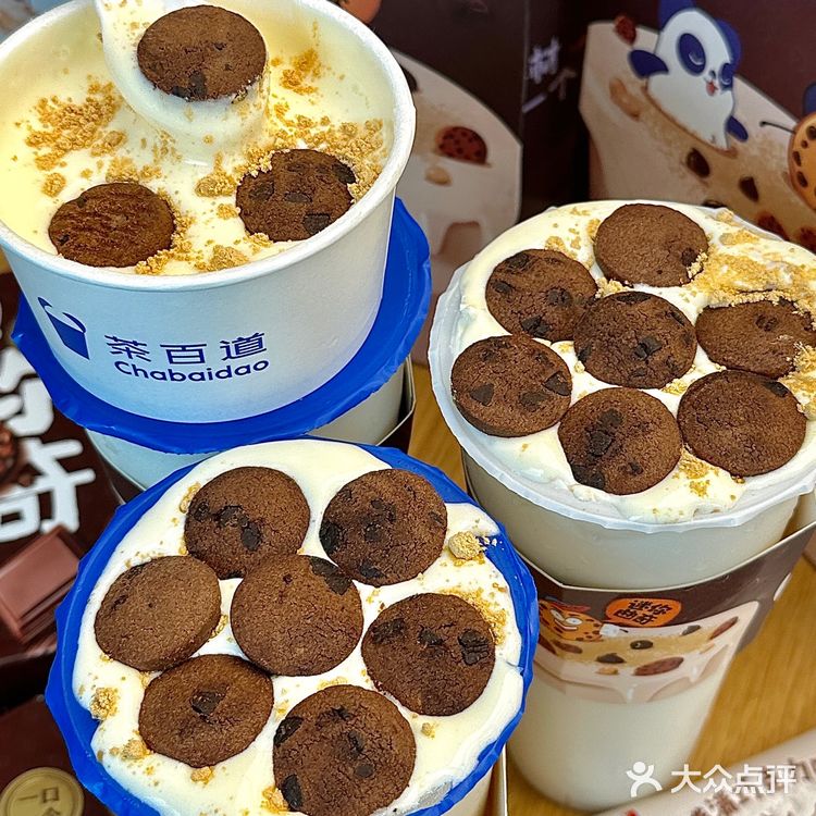 趣多多✖️茶百道联名了❗️曲奇豆乳奶盖好香