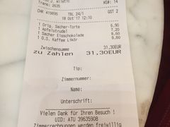 账单-Cafe Sacher(WIEN)