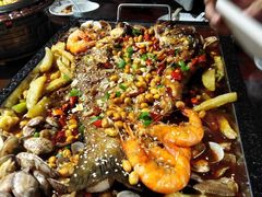 -东来菜馆•手抓海鲜家常菜•海鲜锅贴(鸽子窝店)