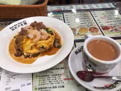 滑牛蝦仁雙拼蛋飯-旺记冰室(九龙中心大厦店)