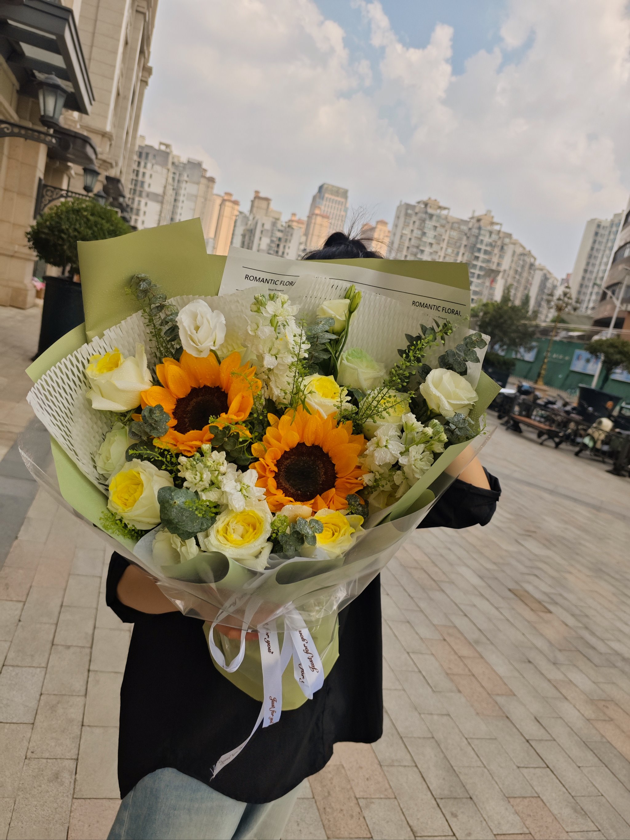 向日葵花束真实照片图片