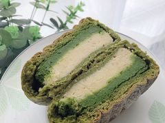 抹茶绿豆奶酥面包-谷艺烘焙